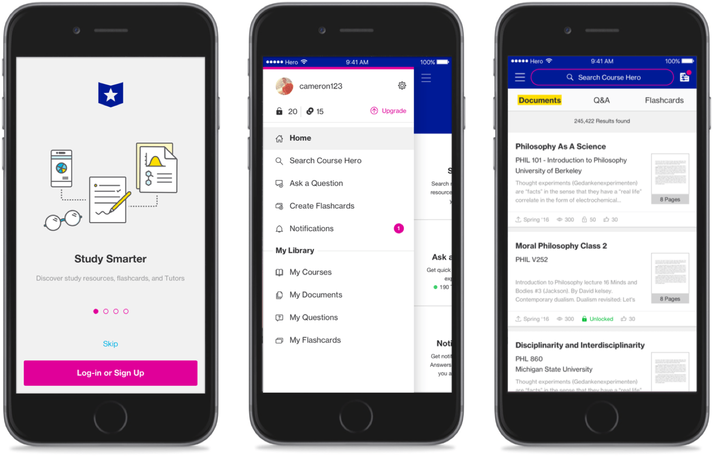 Course Hero Documents feature
