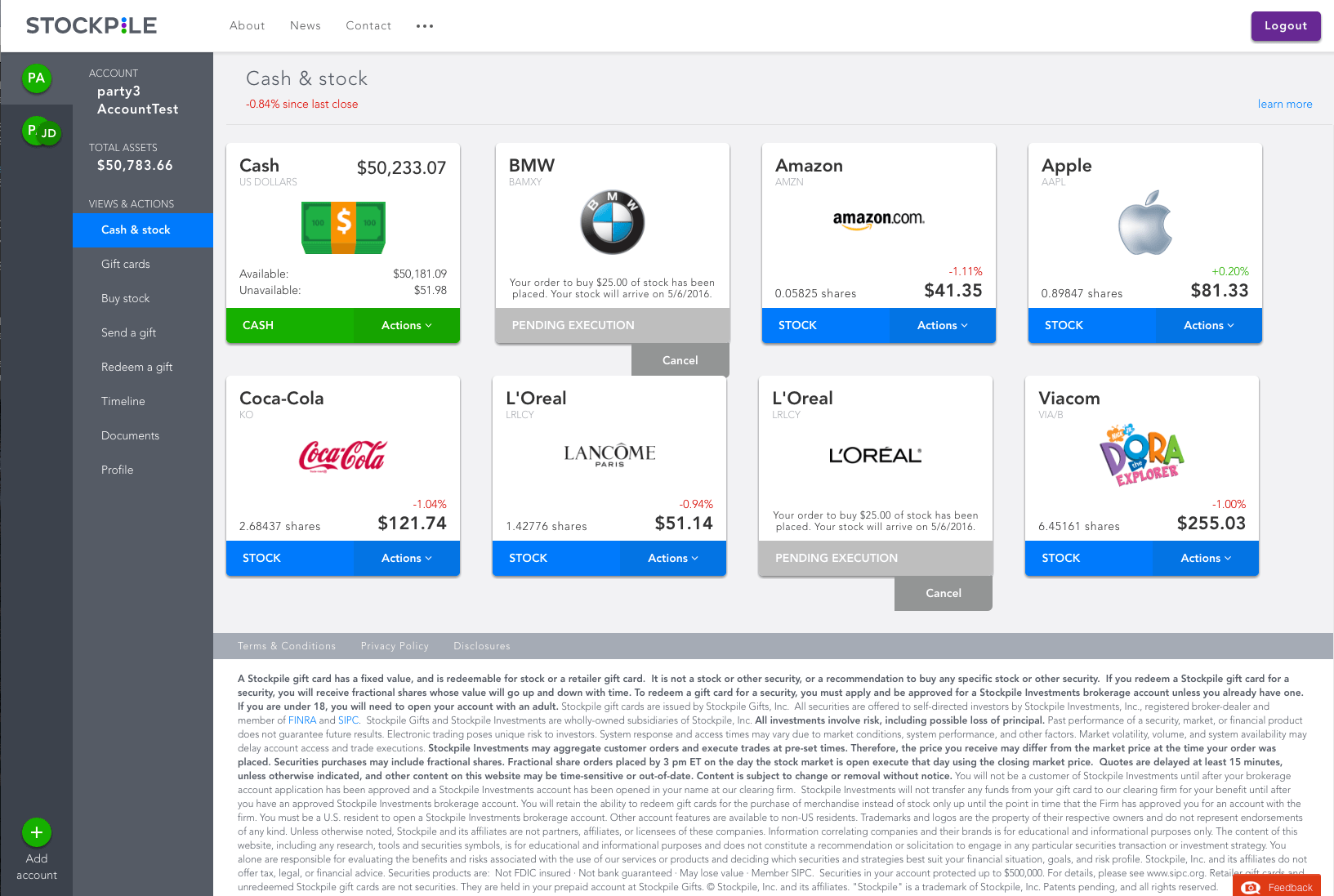 Dashboard Portfolio